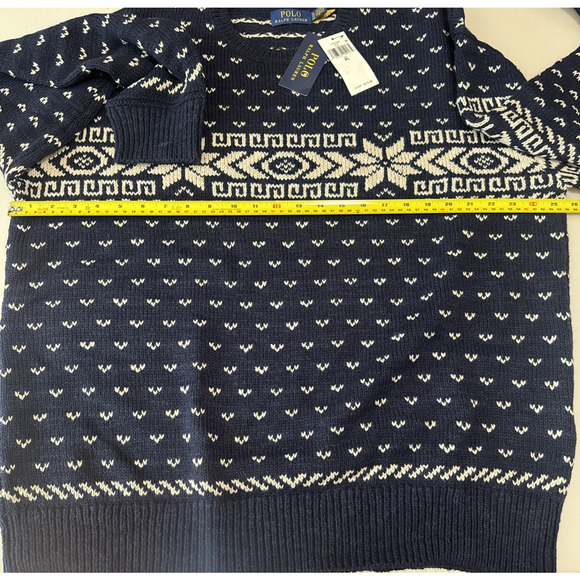 NEW Polo Ralph Lauren Snowflake Cotton Cashmere Sweater Mens XL Christmas Ski - Picture 7 of 9